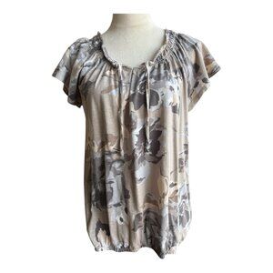 Sonoma Life & Styles Women's Short Sleeve Camo Shirt - Size L (233-1)